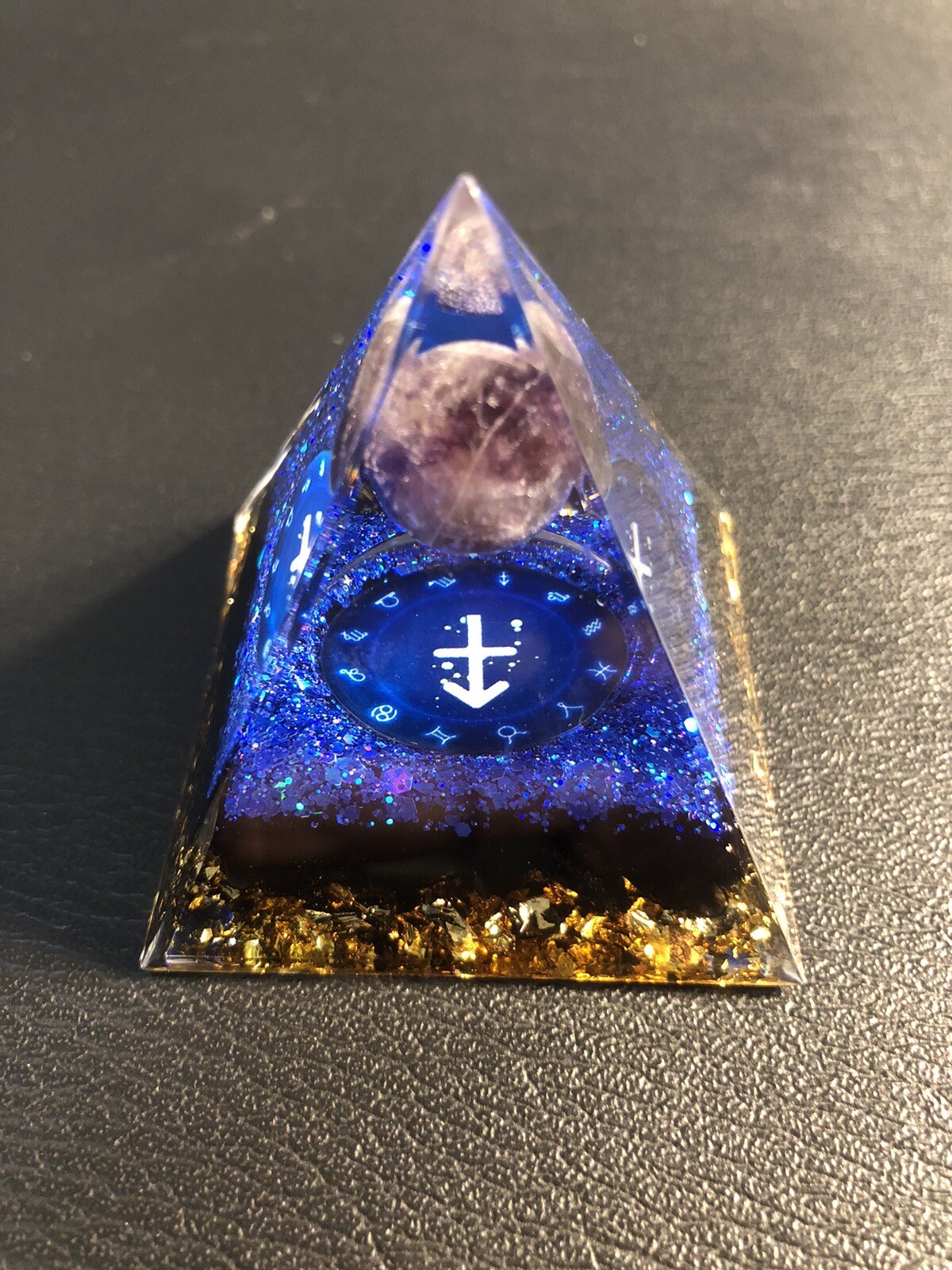Sagittarius Orgonite Natural Pyramid Stone Crystal Energy Healing Reiki Chakra