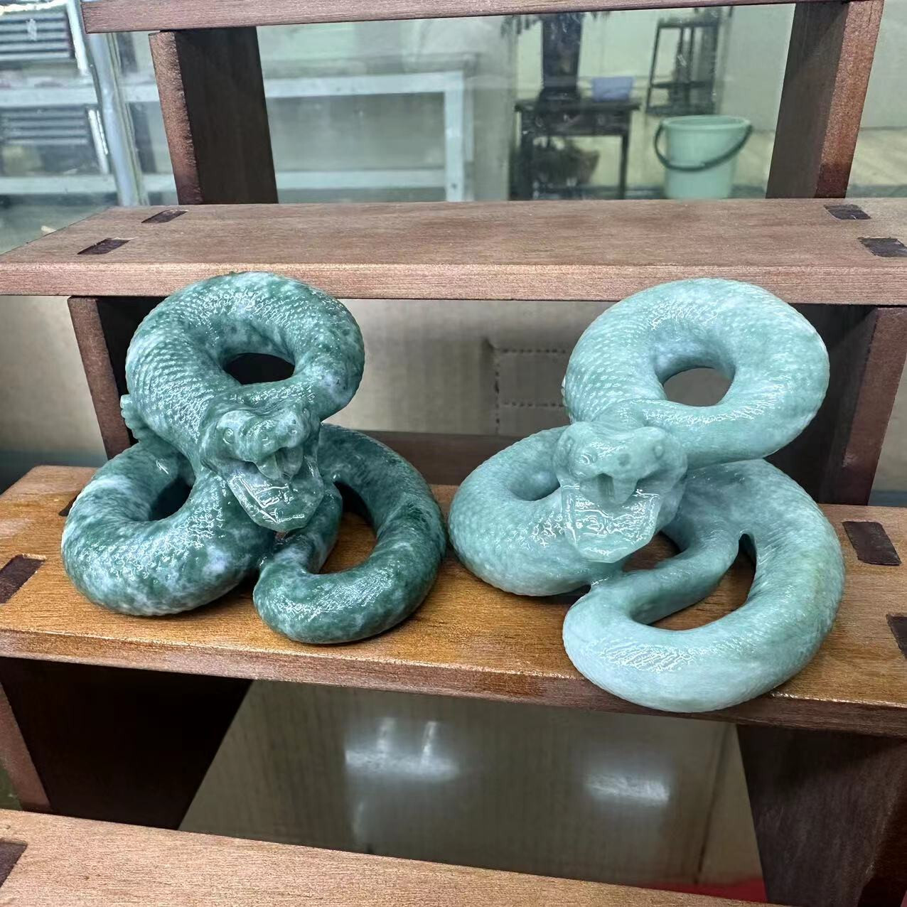 1pc Natural Jade Quartz Crystal Carved Snake Skull Reiki Healing decor gift