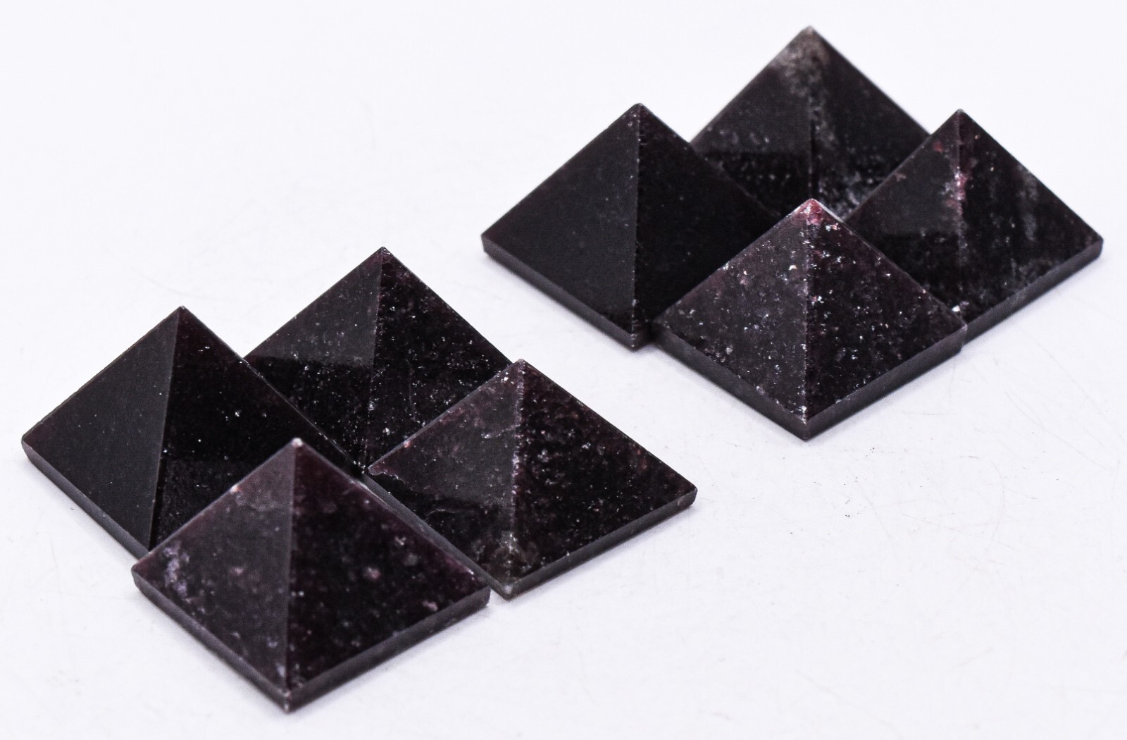25mm 1PC Dark Deep Purple Lepidolite Pyramid Polished Lithia Mica Mineral Brazil