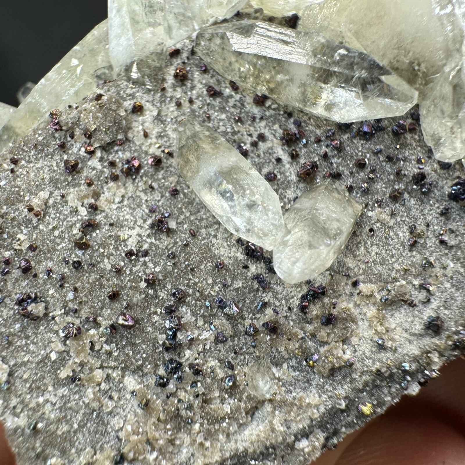 Golden Calcite Crystals with Chalcopyrite on Matrix / Missouri