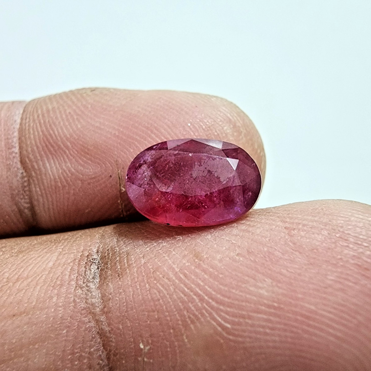 4.20 Crt Awesome Rare Blood Red Ruby Faceted Oval Cut Gemstone Jewelry For Ring