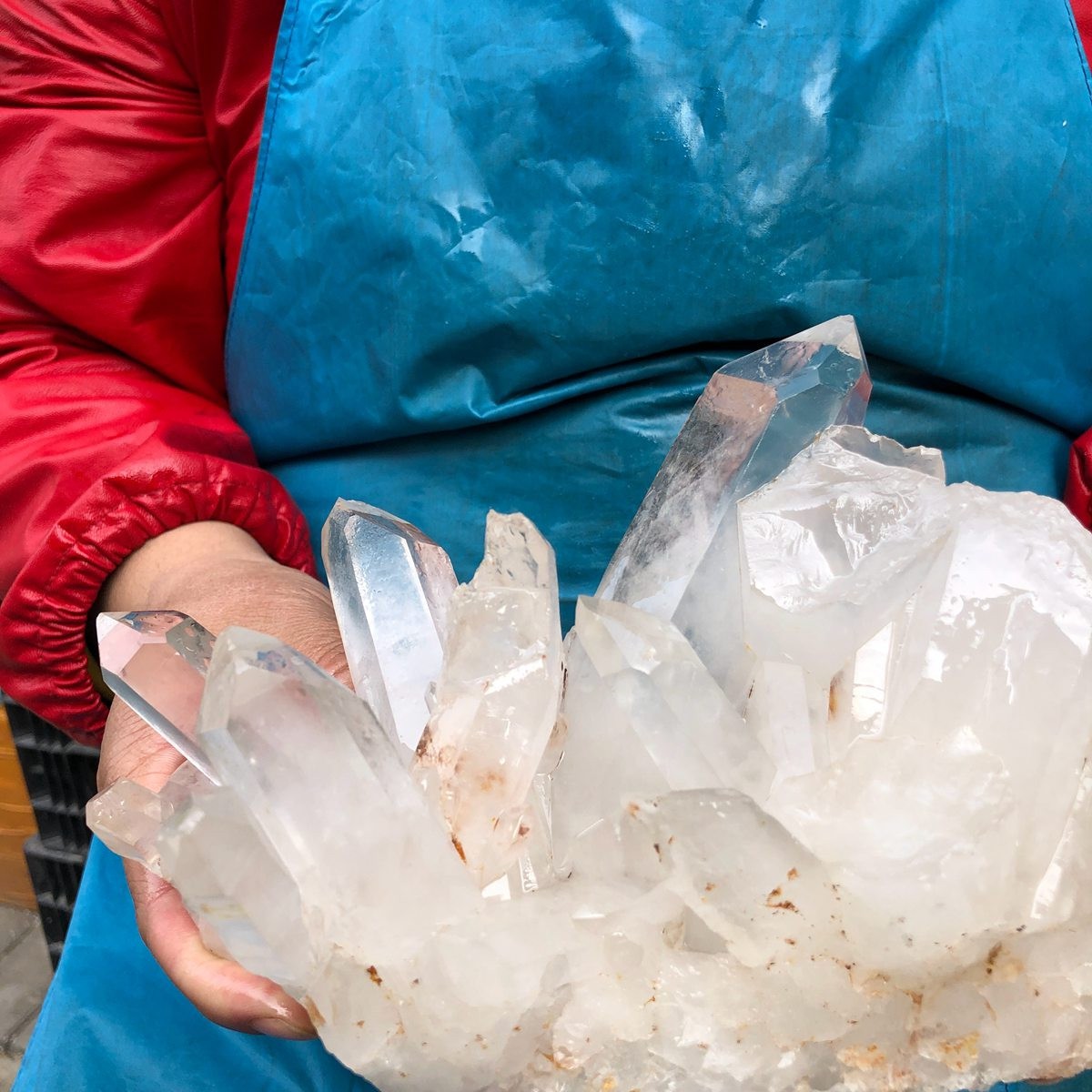 4.11LB Natural clear crystal quartz cluster freeform mineral energy healing