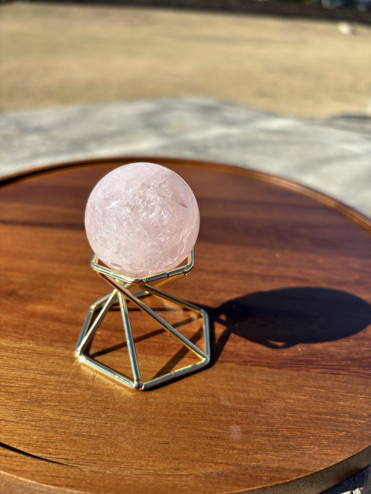 Rose Quartz Sphere 41mm (96g) Soft Pink Healing Stone Crystal Sphere