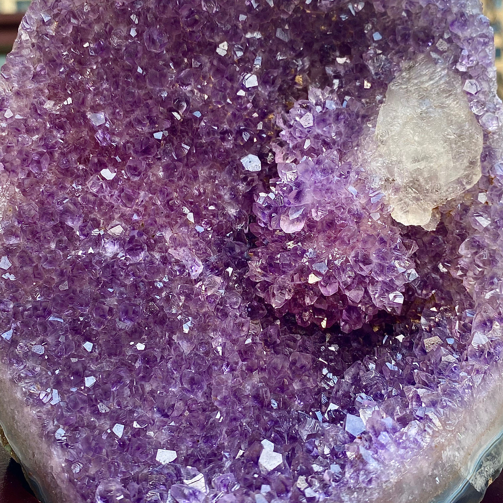 6.65LB Natural Uruguayan Amethyst Quartz Cave Geode Crystal Healing+base