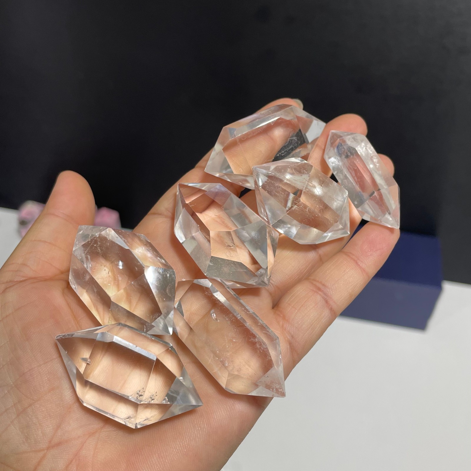 1LB natural clear quartz obelisk crystal double point healing Mineral Random