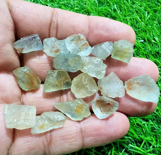 16Pcs Stunning Aquamarine Gemstone Rough Lot 11-18mm Aquamarine Raw Stone Bulk