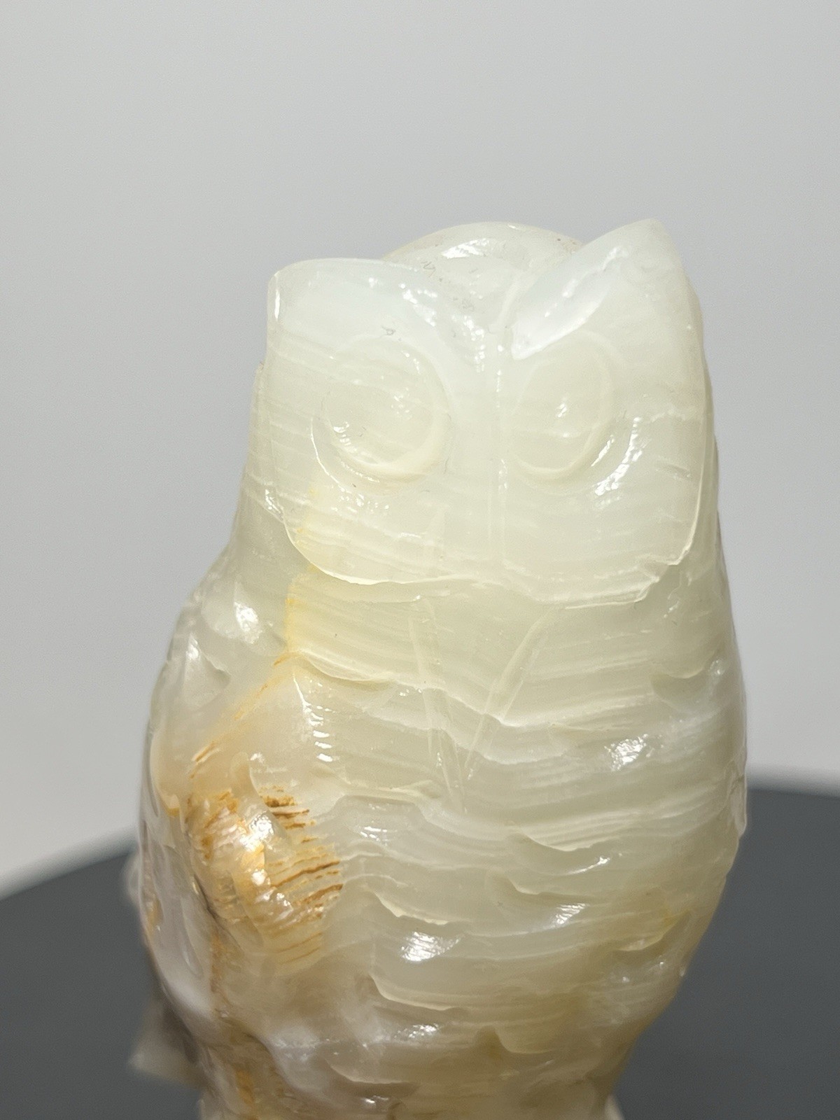 White & Green Calcite 3 Piece Set – Vase, Owl, & Star – see description for info