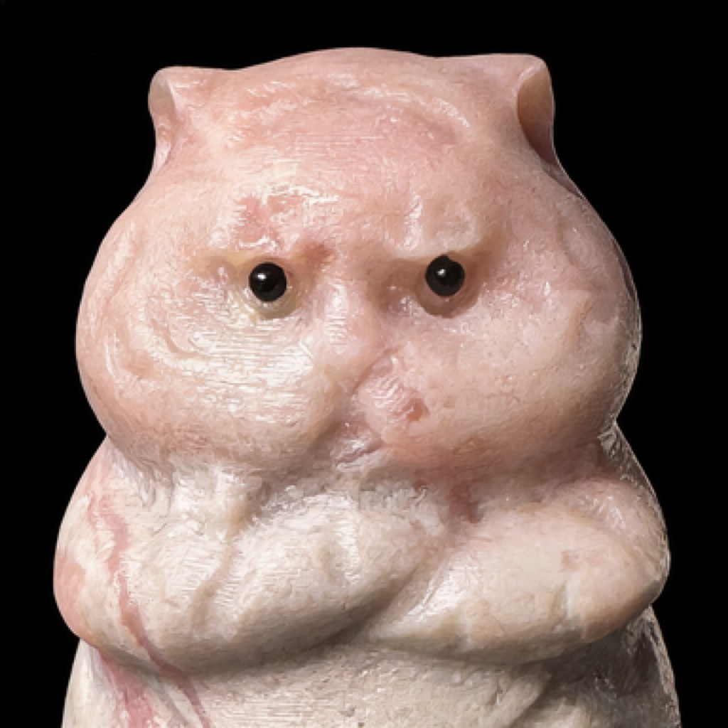 2.8inNatural Pink Opal ‘Fang ErBao’ Cat Figurine – Healing Crystal Home Decor
