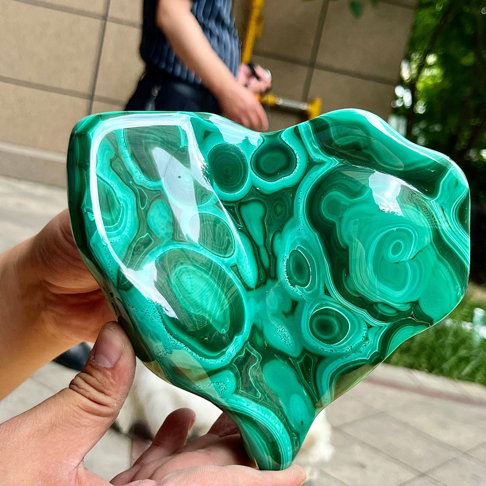 Authentic Malachite Stone Half Polish Half Raw Natural Patterns 3.4 lb