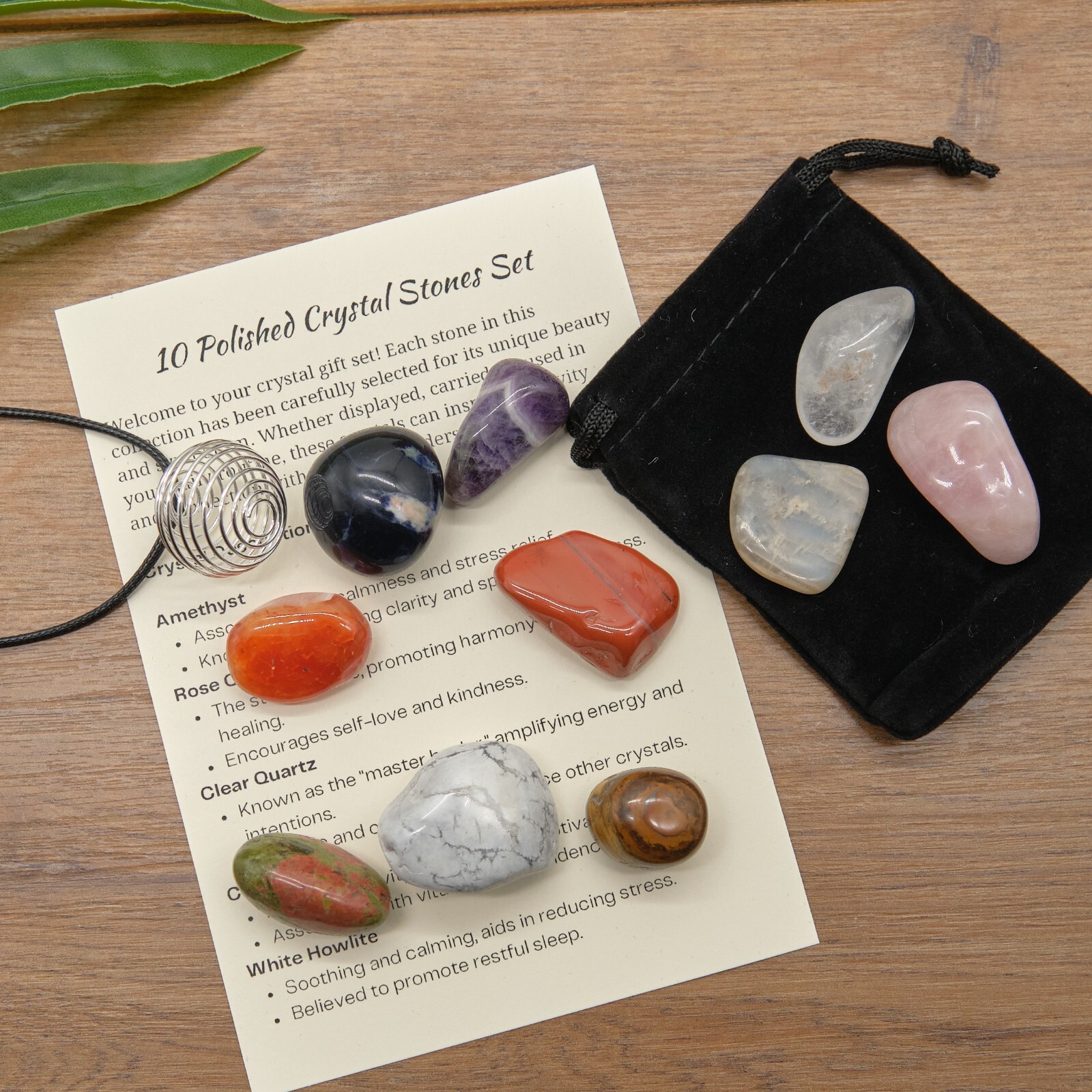 10 Polished Gemstones Natural Crystals Gift Set For Beginners Chakra Reiki
