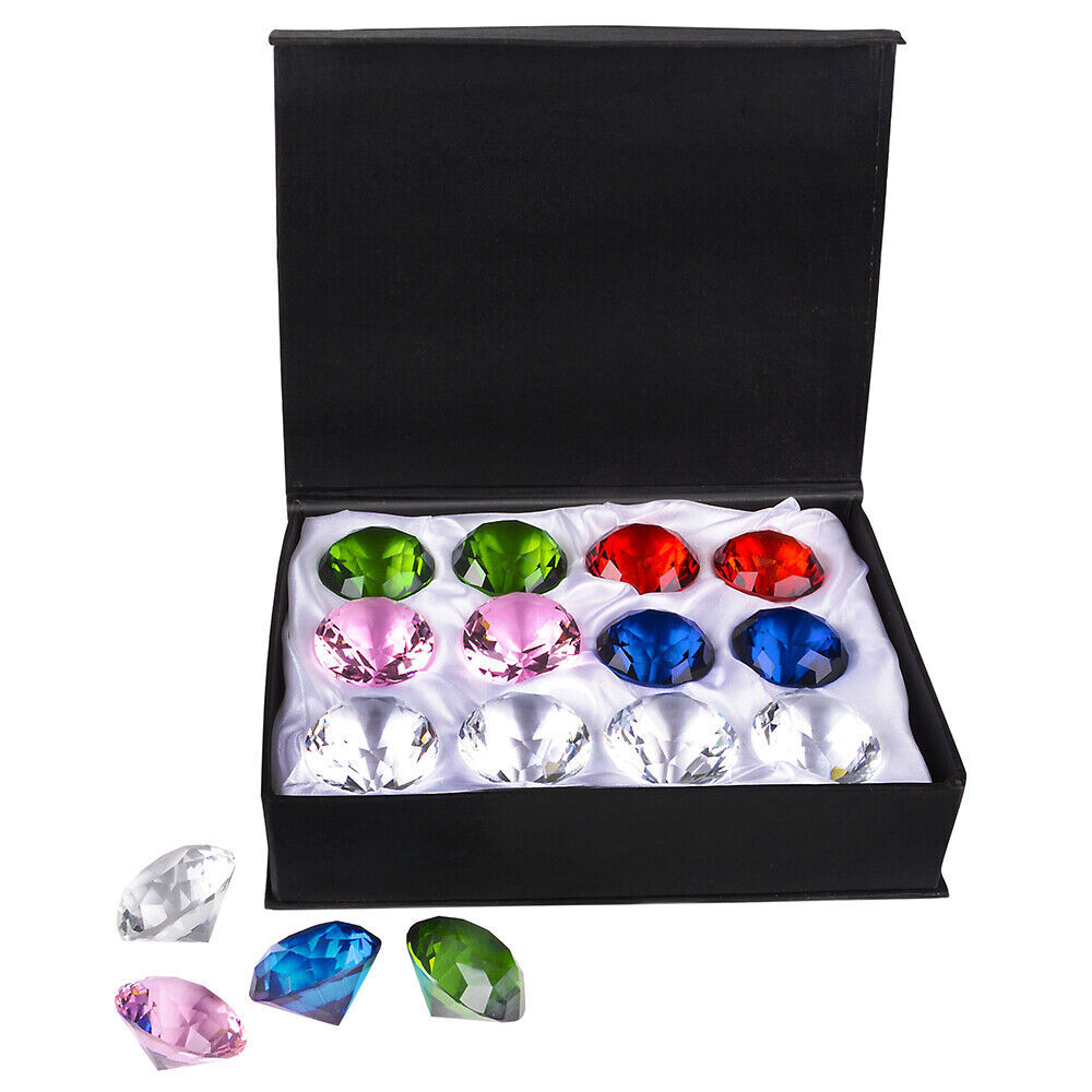 12 GIANT MEGA FAUX CRYSTAL DIAMOND JEWELRY STONE SET – Amazing Colors!