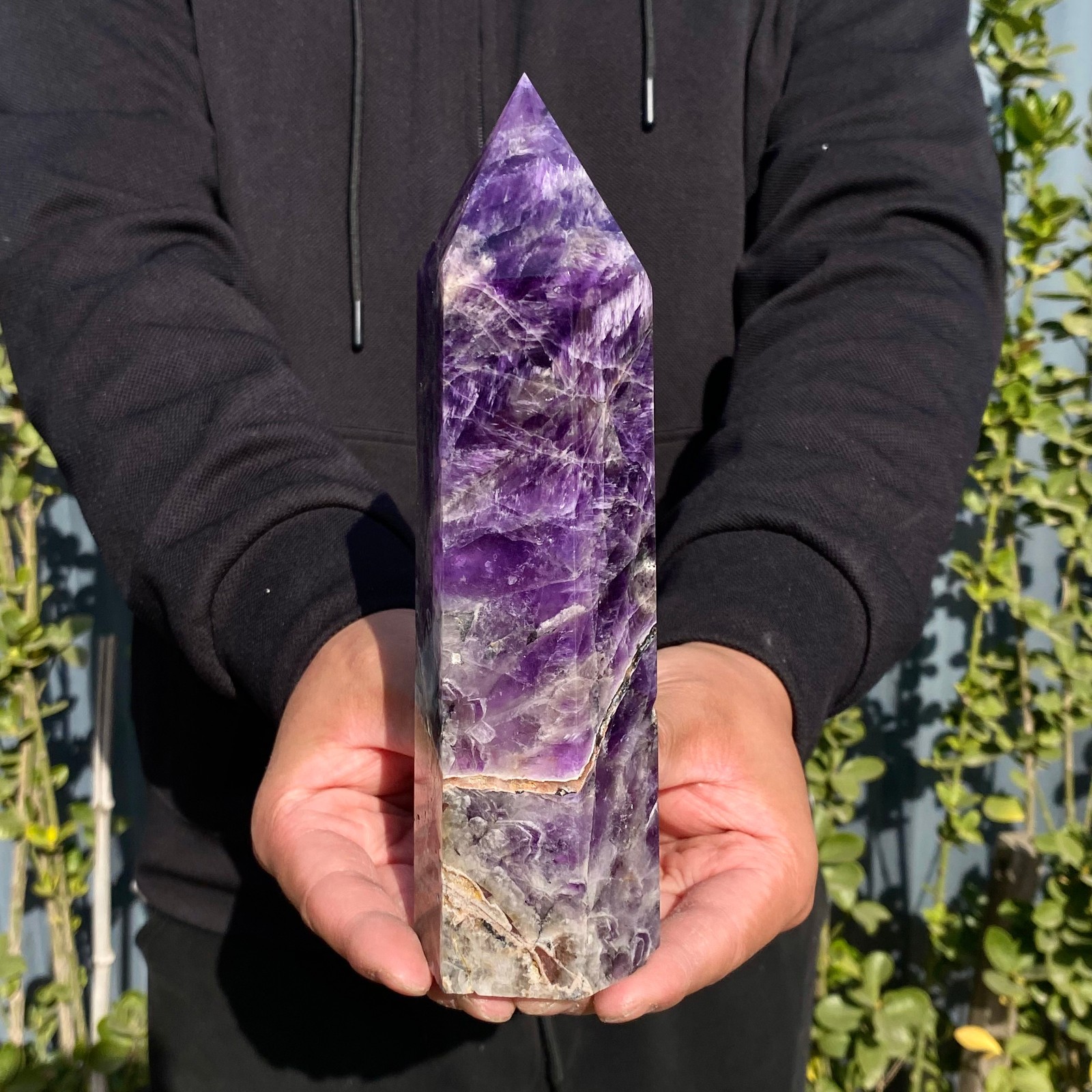 2.03LB Natural Dream Amethyst Crystal Column Magic Wand Obelisk Point Healing