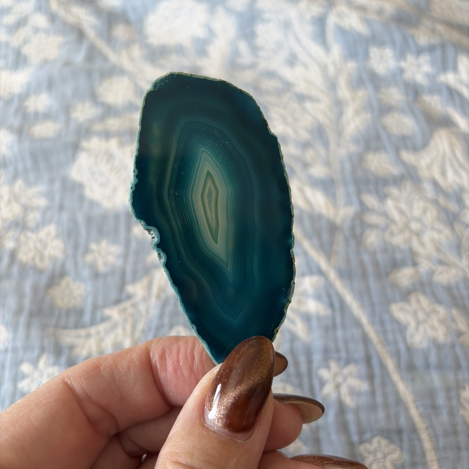 Turquoise Agate Slice Crystal 7.5cms x 3.5cms