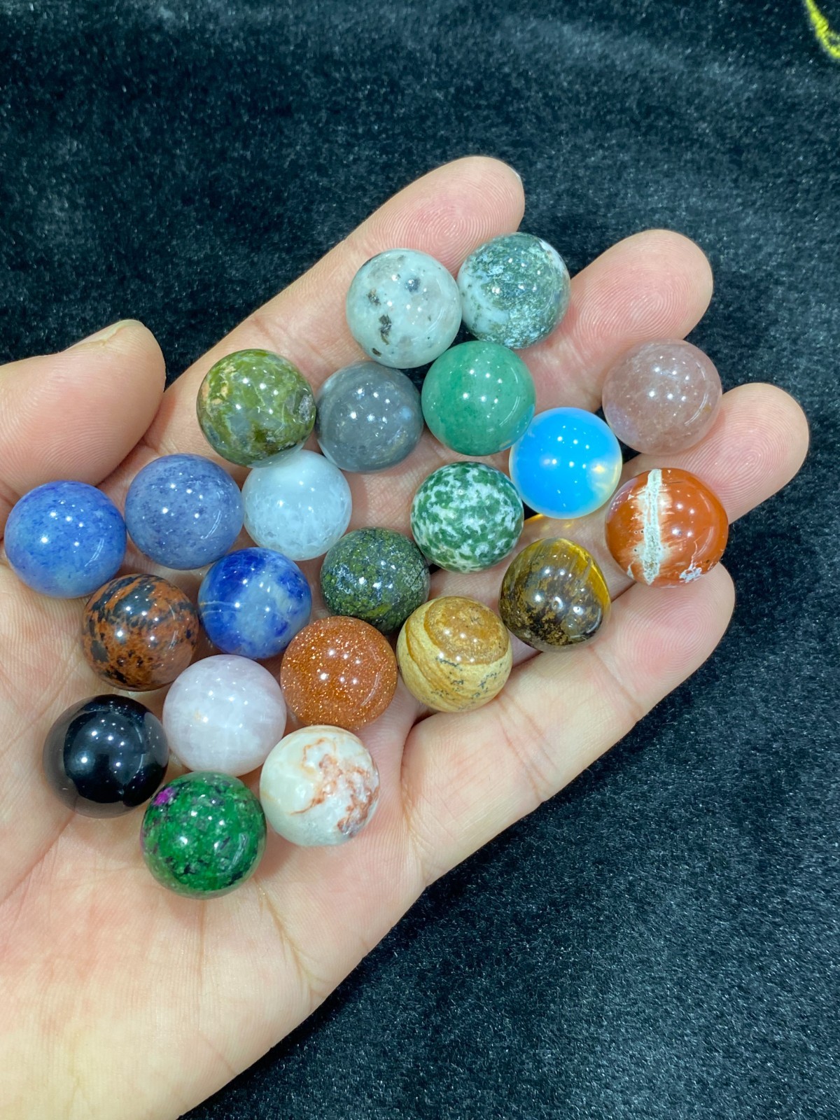 5pc Natural Mixed Sphere Quartz Crystal Carved 15mm ball reiki healing gift