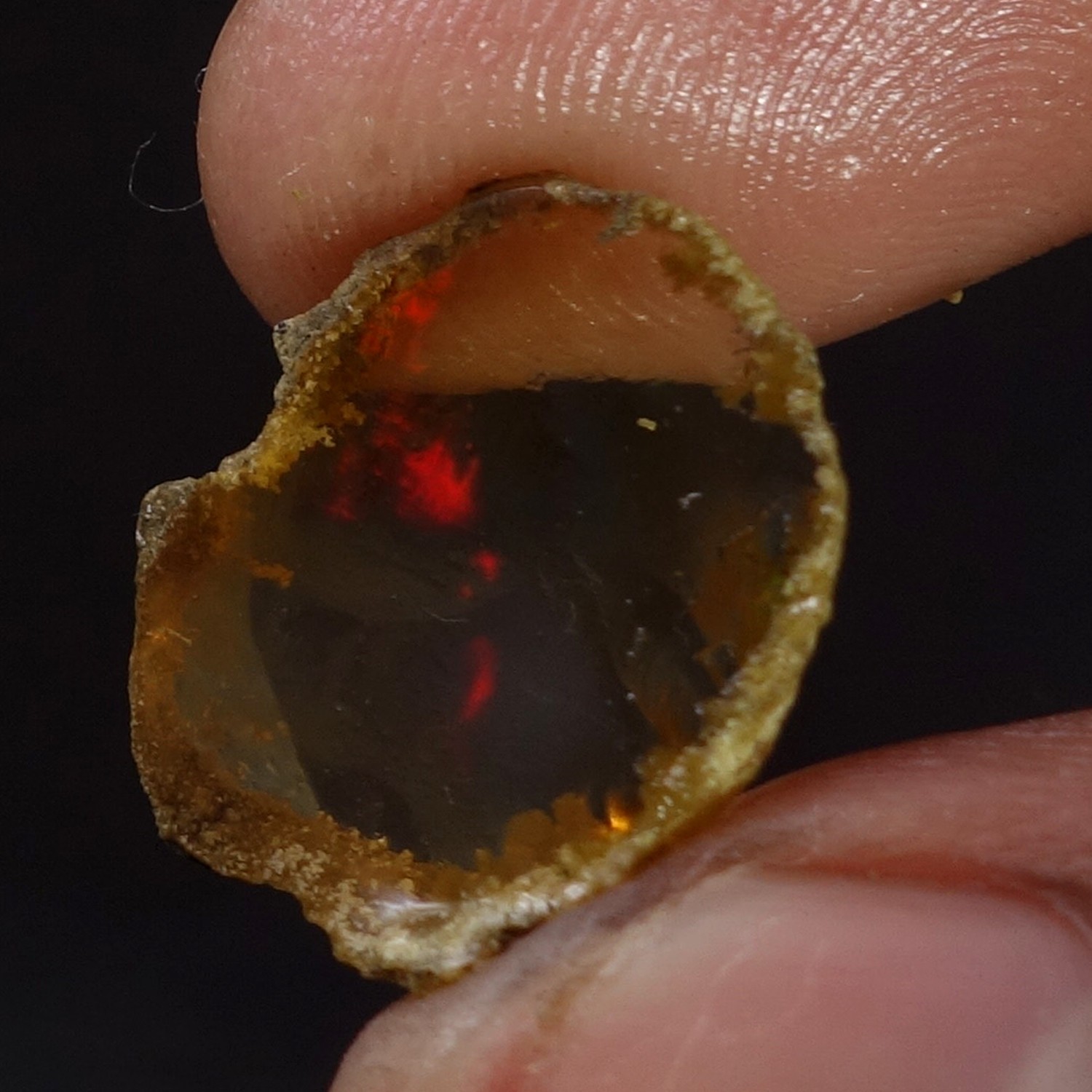 7.40 Ct 100% Natural Ethiopian Crystal Oil Opal Play Of Color Rough Specimen