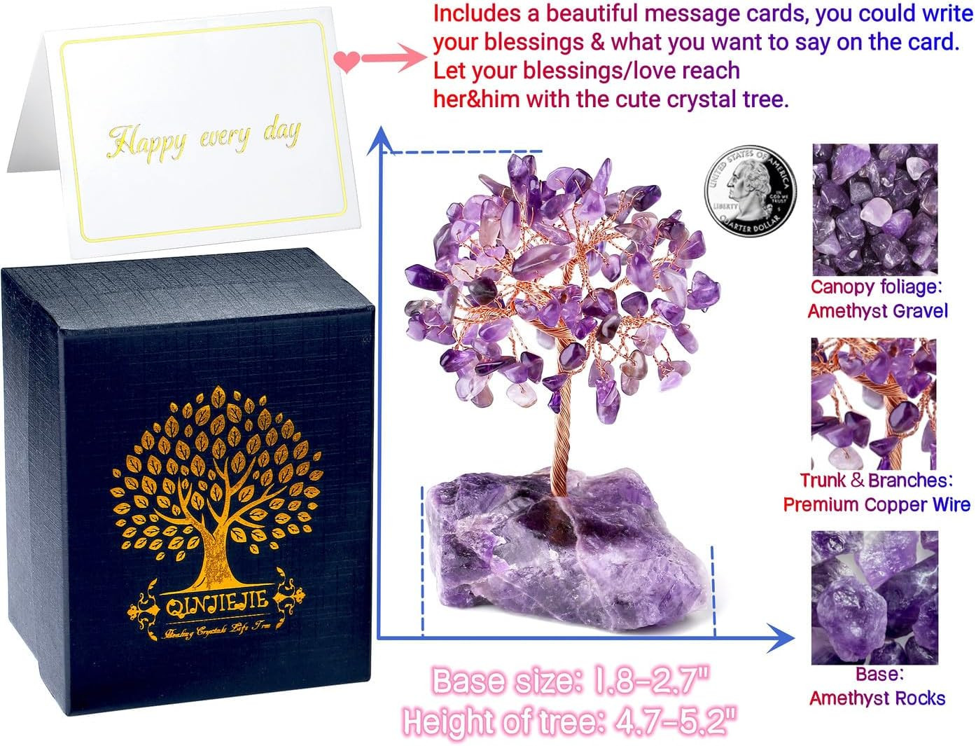 Amethyst Crystal Tree Crystals Healing Stones Reiki Natural Crystals Base Copper