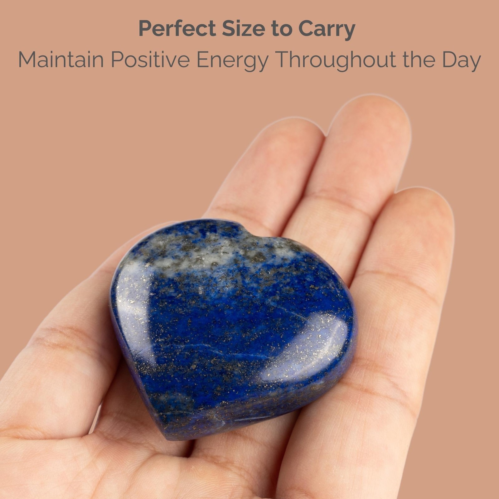 Lapis Lazuli Heart Palm Stone Crystal – Natural Healing Stone for Anxiety Relief