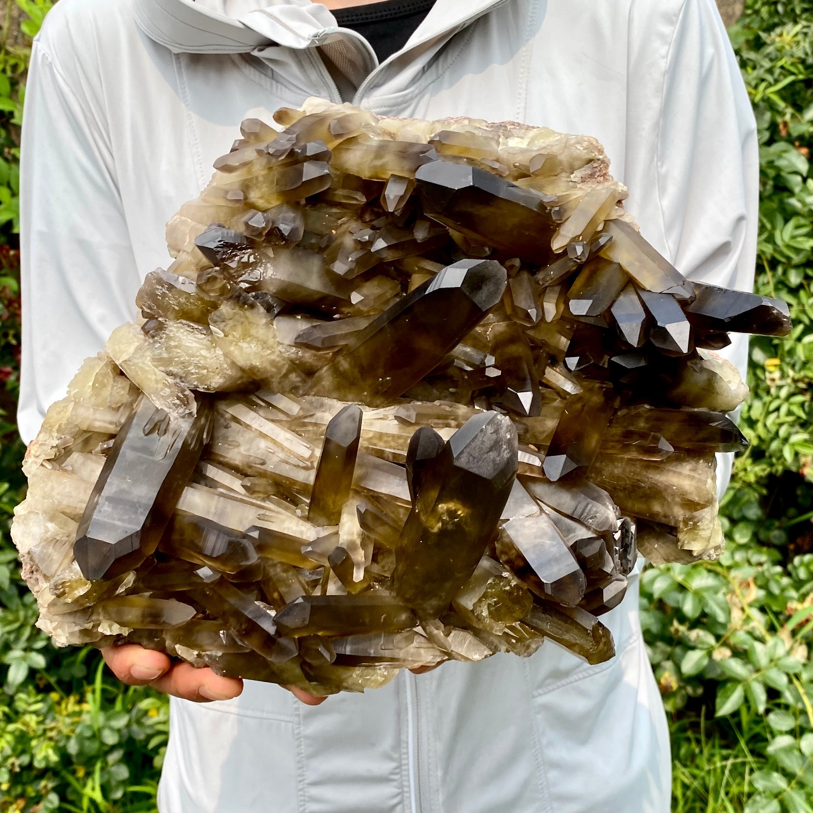 10.5LB New Black Phantom Quartz Crystal Cluster Mineral Specimen Spiritual The