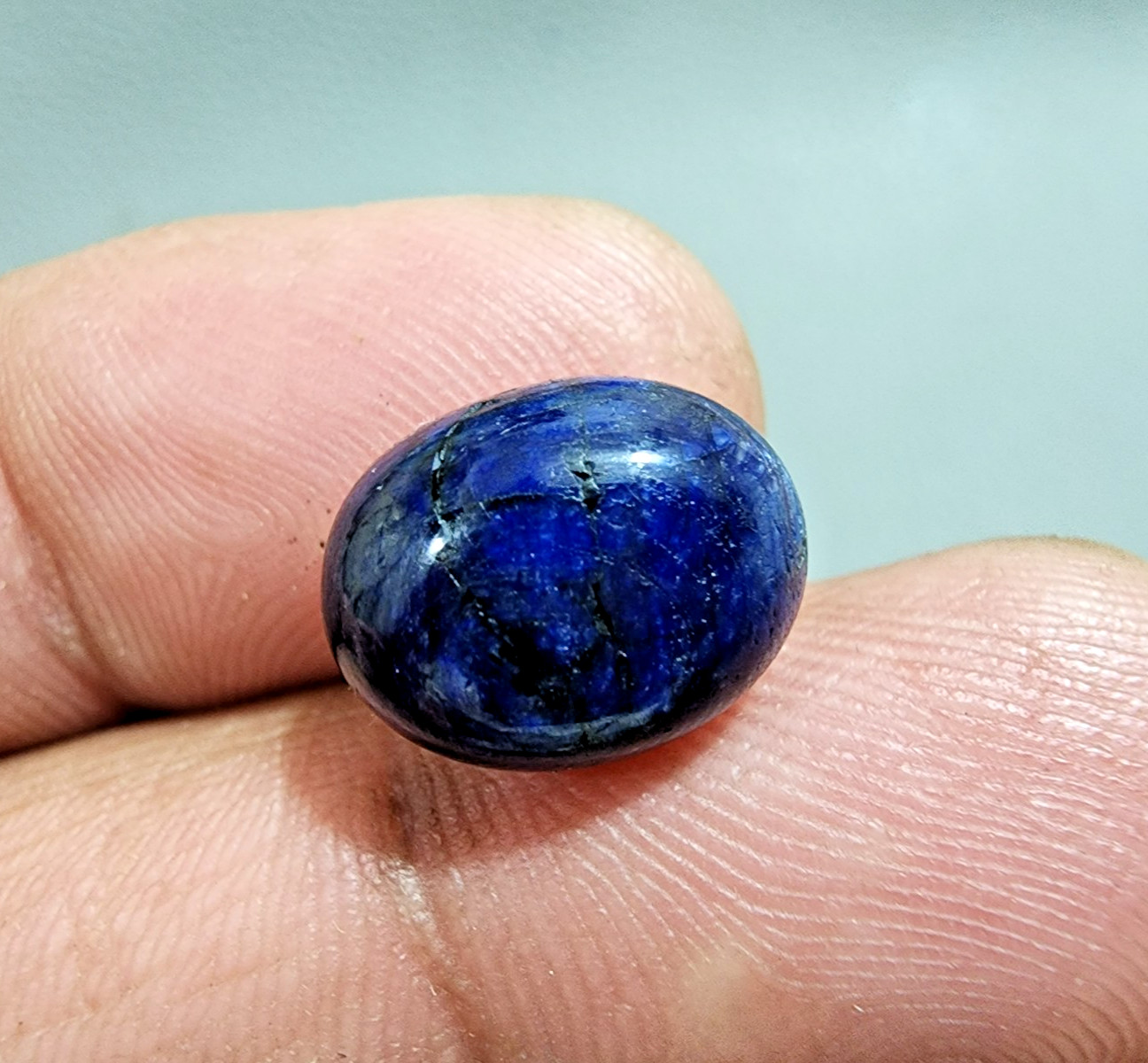 Premium 11.73 Ct Natural Blue Sapphire Oval Cabochon Gemstone – Deep Blue Shine