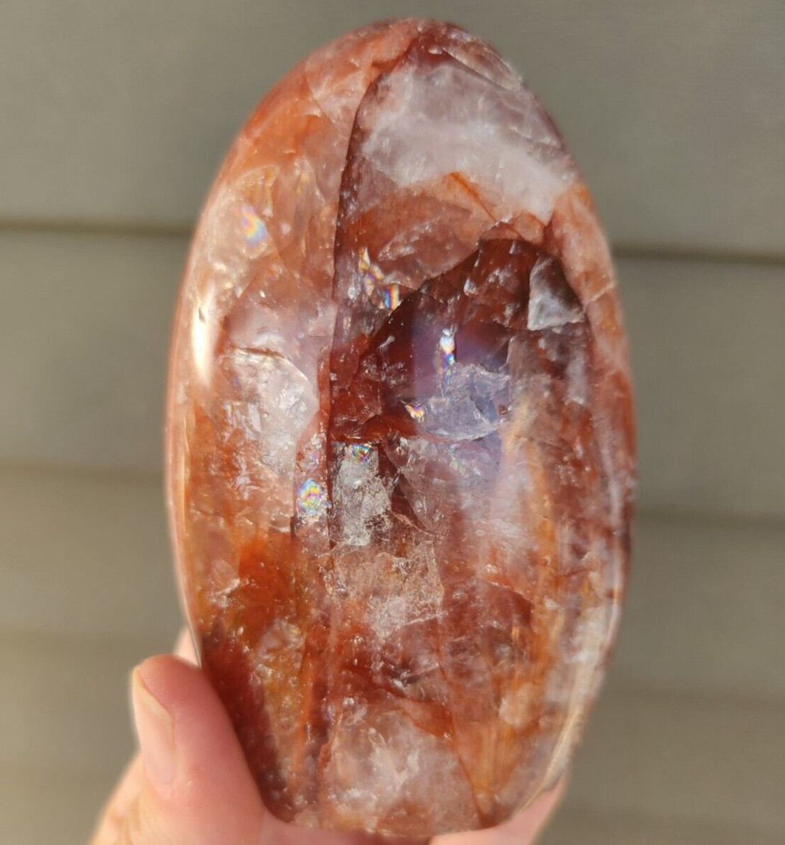 Red Fire Quartz Freeform Free Form Flame Flash Crystal Chakra Gemstone