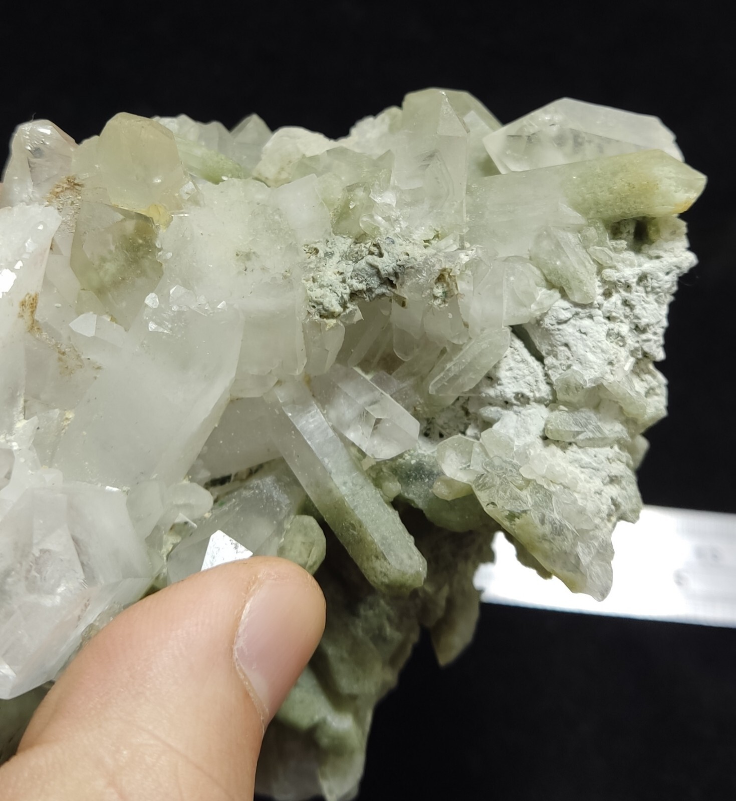 Natural terminated chlorite Quartz cluster 504 grams