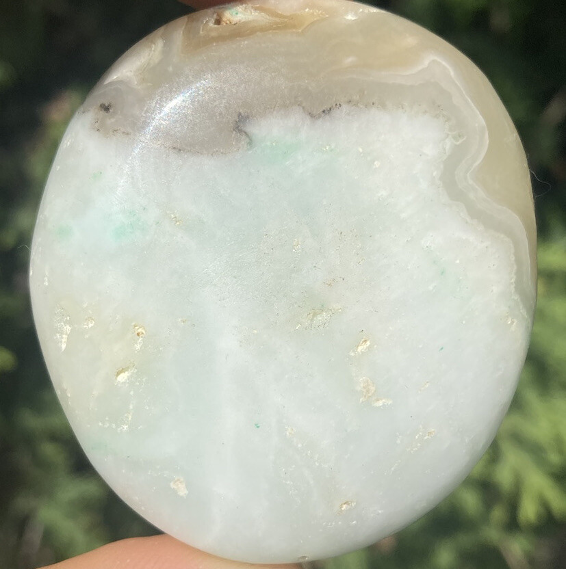 Handmade Polished BLUE ARAGONITE Healing Crystal Palm Stone Pebble CONGO 2.24″