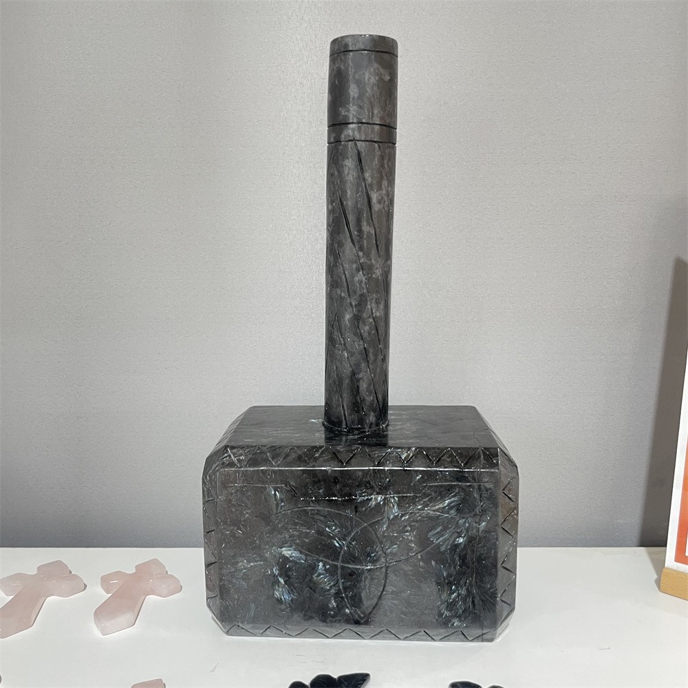 28.4LB 16.3″ Natural Garnet Large Hammer Crystal Heal Carving Quartz Decor