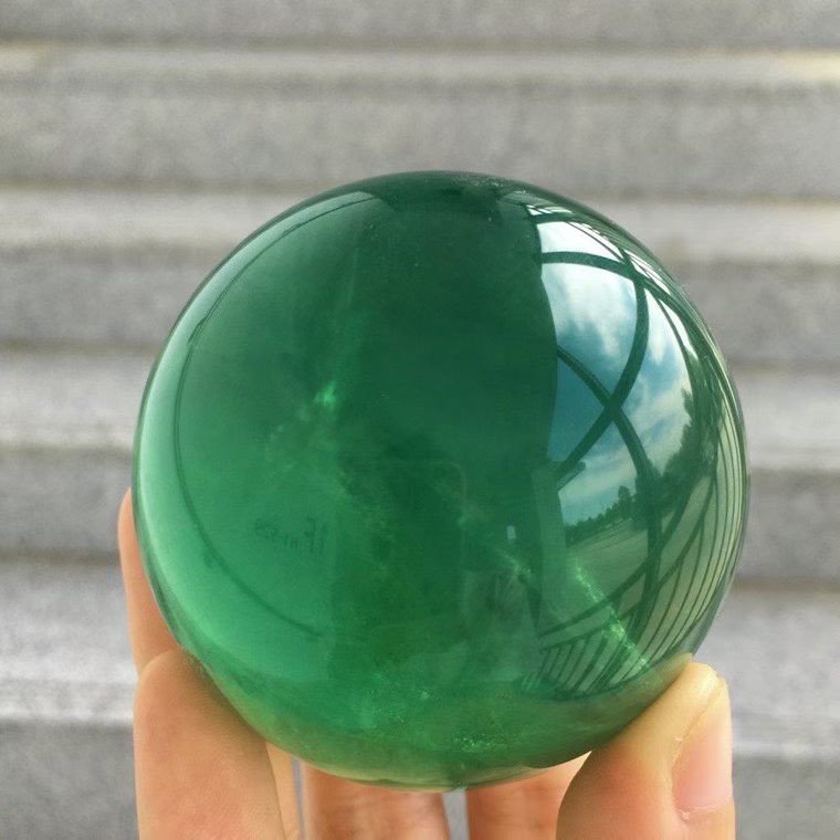 5cm Natural green fluorite Quartz Sphere Crystal Energy Ball Reiki Healing