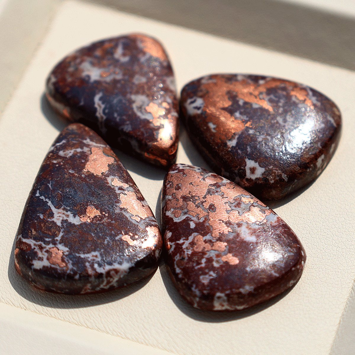 4 Pcs Natural Copper Dolomite Hi-Grade Collectible Teardrop Crystal Specimens