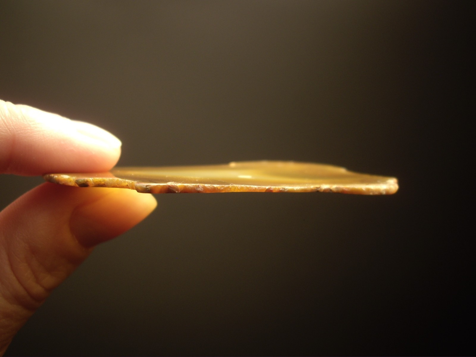 Rare Polished “Iris Agate” Slice with Backlight Color Bands from Indonesia 13.3g
