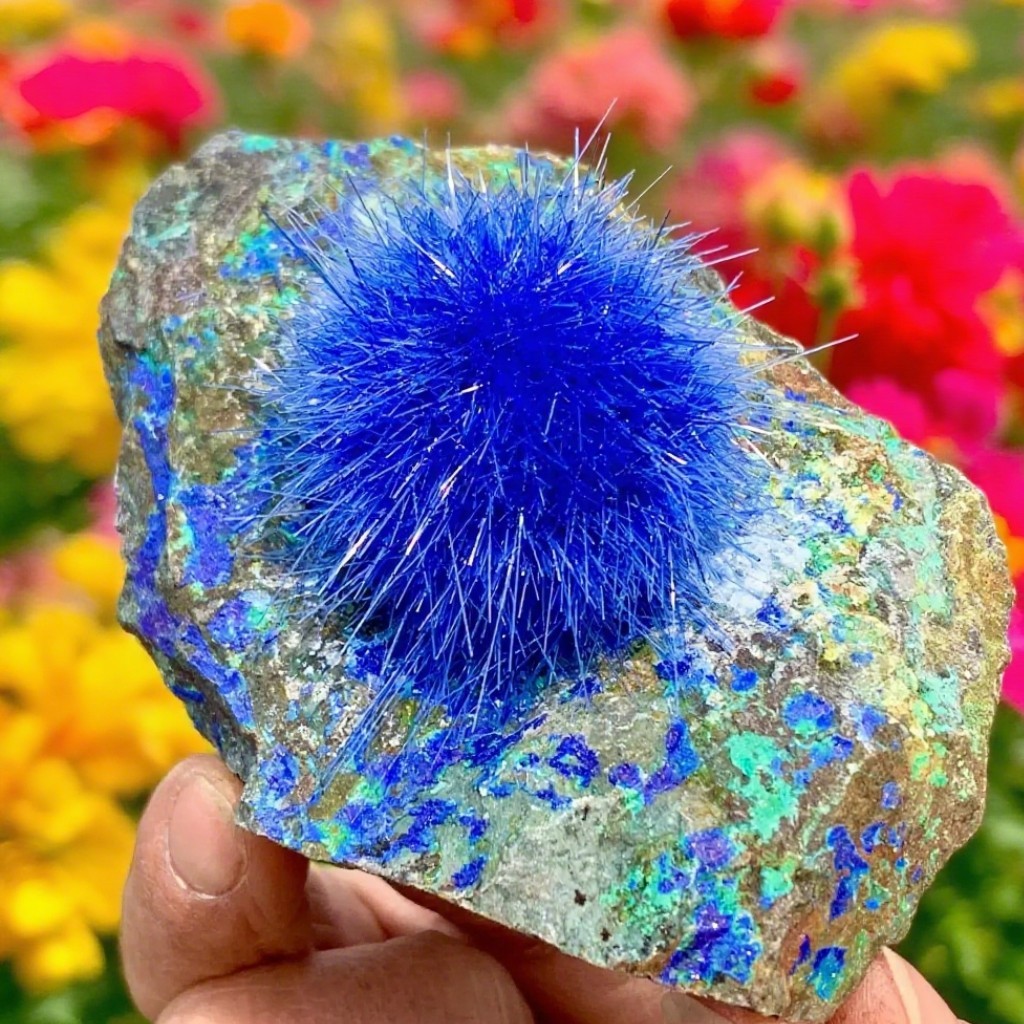 Natural Rare Dandelion Zeolite Cluster Rough Geode Mineral Specimens Collection