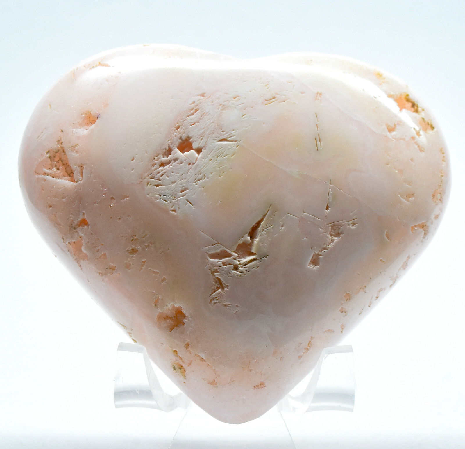 74mm Pink Mangano Calcite Heart Natural Mineral Druzy Crystal Gemstone – Peru