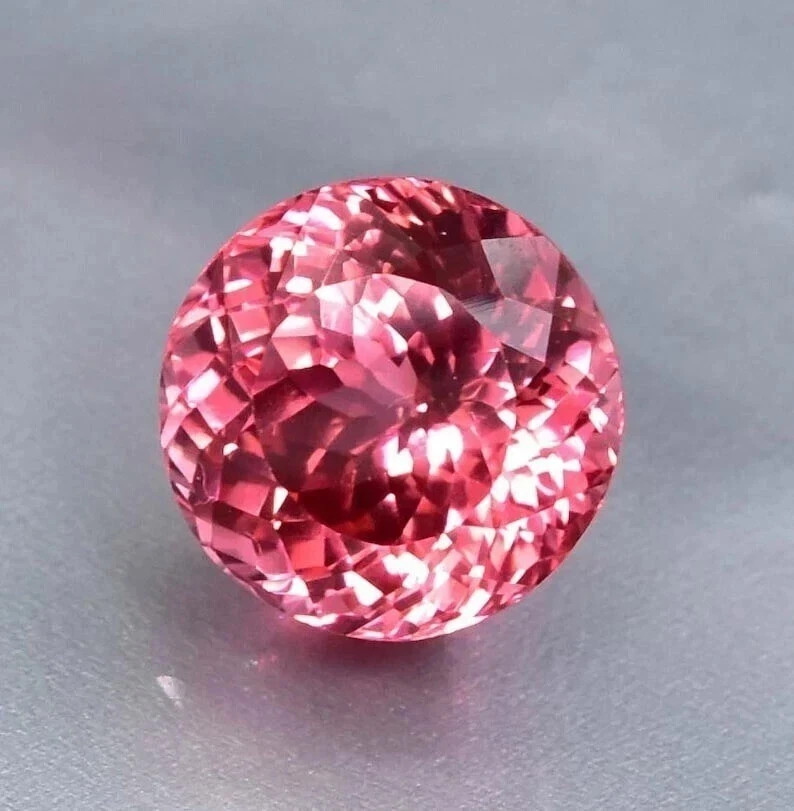Rare 10.3 Ct +Natural Flawless Pink Morganite Round Cut Loose Gemstone Certified