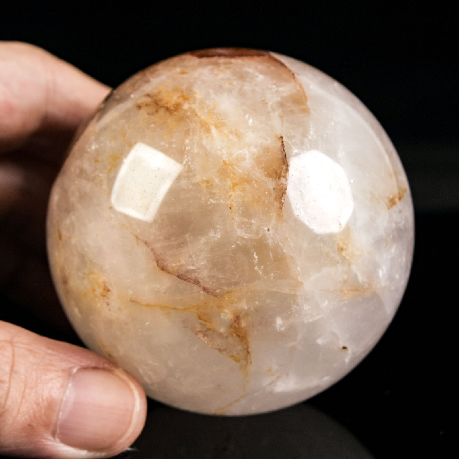 2.5″ 13.05oz Fire Quartz Sphere Natural Hematoid Quartz Crystal Ball Specimen