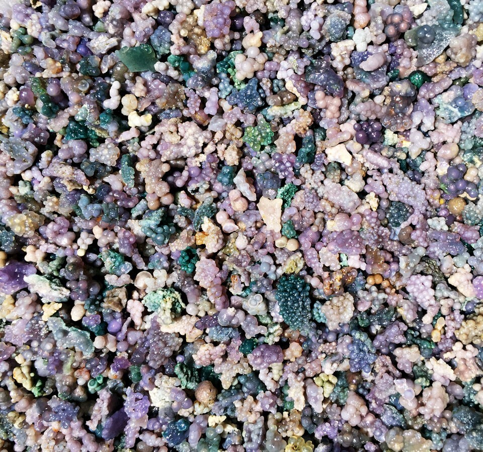 100g 50-90Natural Botryoidal Chalcedony Starlight Purple Grape Agate Grain ag100