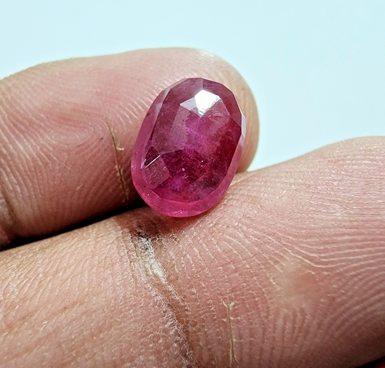4.20 Crt Awesome Rare Blood Red Ruby Faceted Oval Cut Gemstone Jewelry For Ring