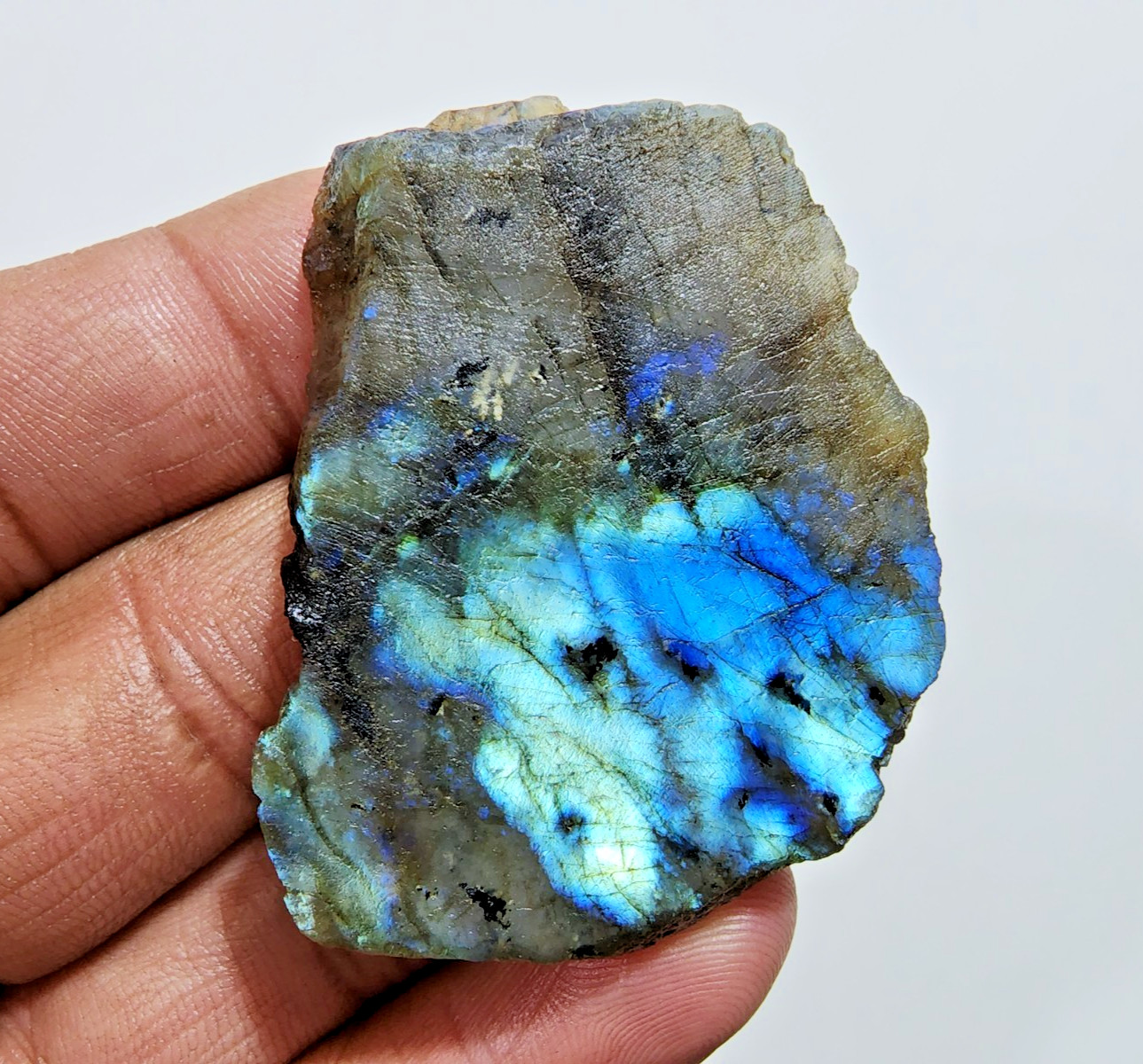 Crystal Labradorite Slab Rough 193Ct Gemstone Raw Labradorite Jewelry For Making