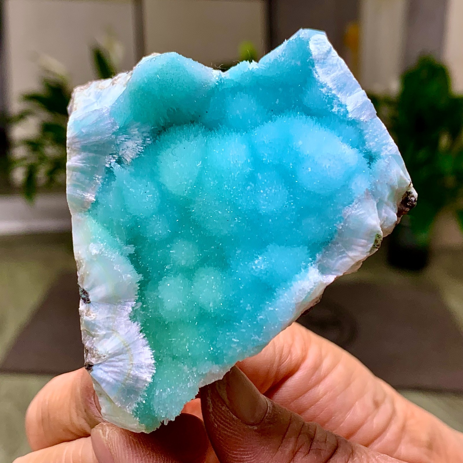 179G Natural blue texture stone crystal,Heteropolar of Chinese blue aragonite