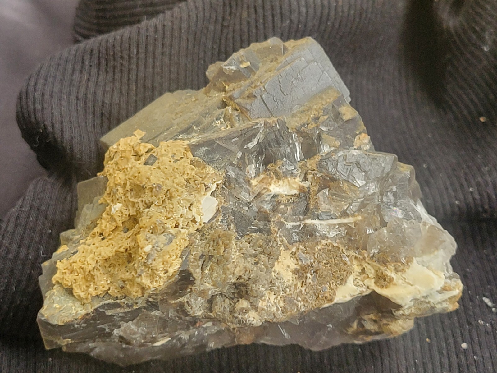 296g Spectacular Cubic Purple Fluorite Quartz Crystal Cluster Mineral
