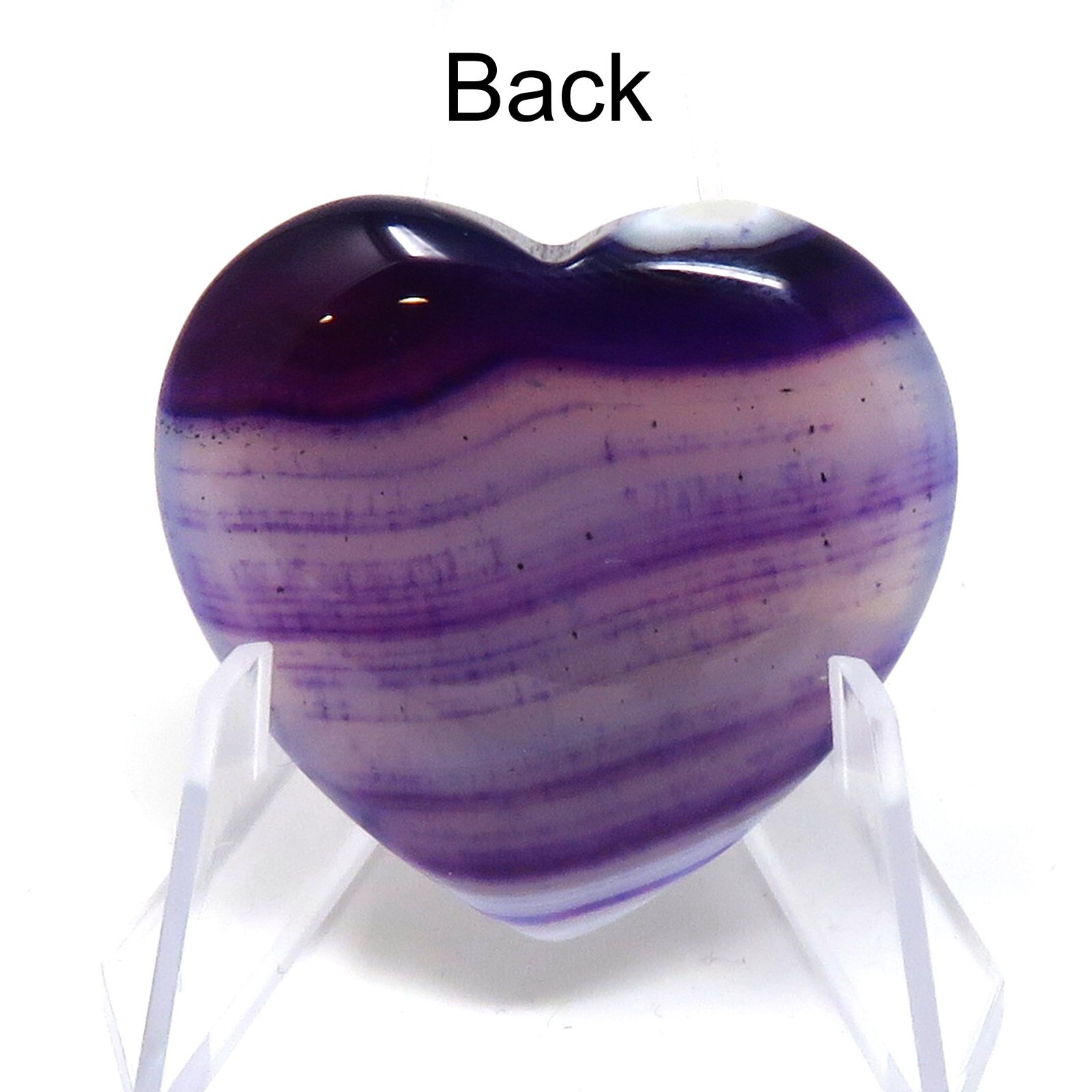 Purple Banded Agate Stone Heart #941 -35mm or 1.37in Valentines Day Love Stone