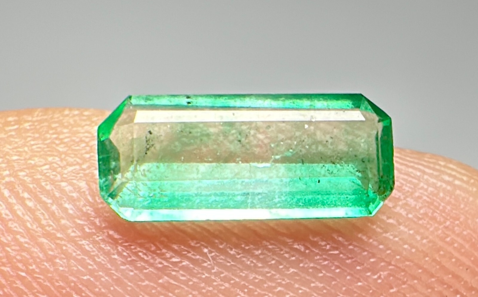 0.50 Ct WOW Top Green Eye Clean Emerald Cut Gemstone From Pakistan.