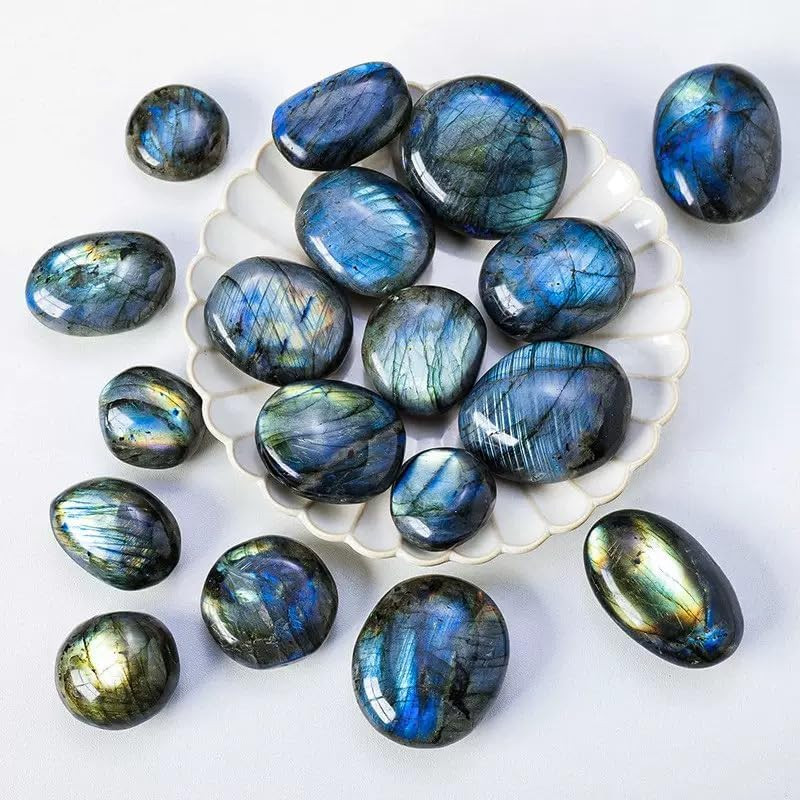 4-6PCS Gemstone Labradorite Crystals, Irregular Shaped Labradorite Healing Stone