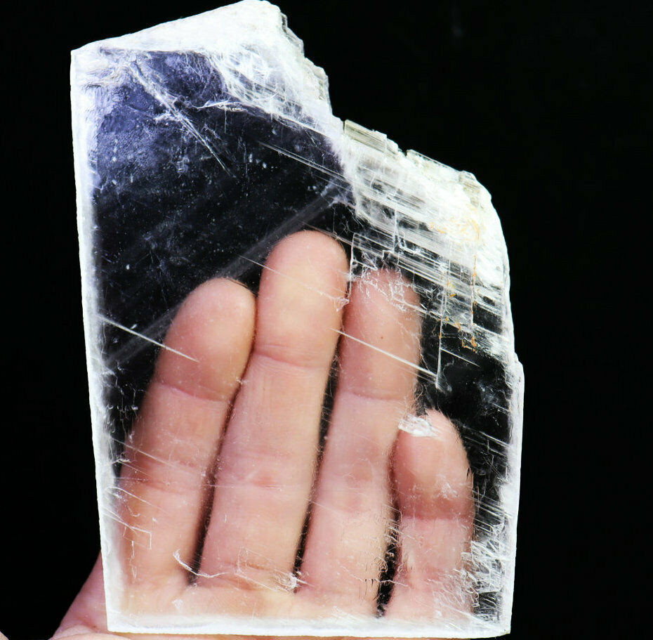219g Natural Clear Selenite Slab Healing Quartz Crystal Reiki Gypsum Specimen