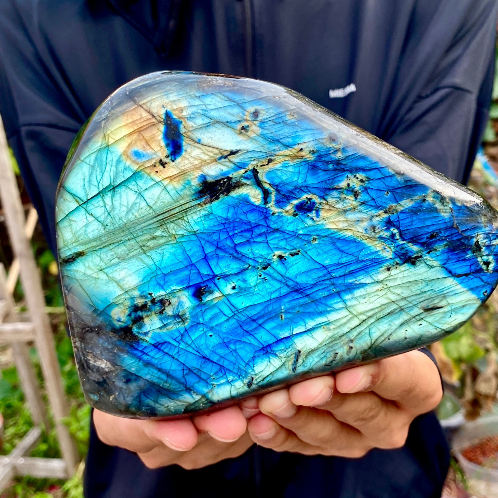 3.2LB Natural Gorgeous Labradorite Quartz Crystal Stone Specimen Healing