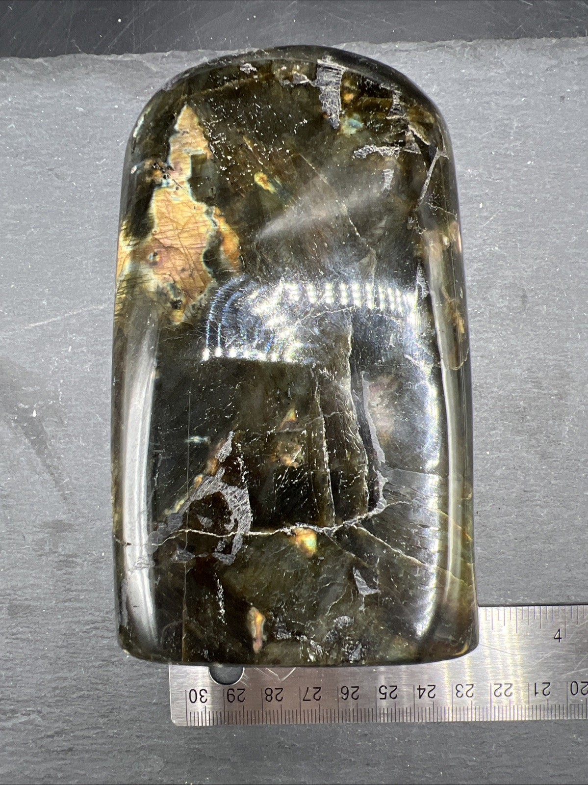 2.4Lb. Natural Labradorite Fully Polished Quartz Crystal Freeform Mineral
