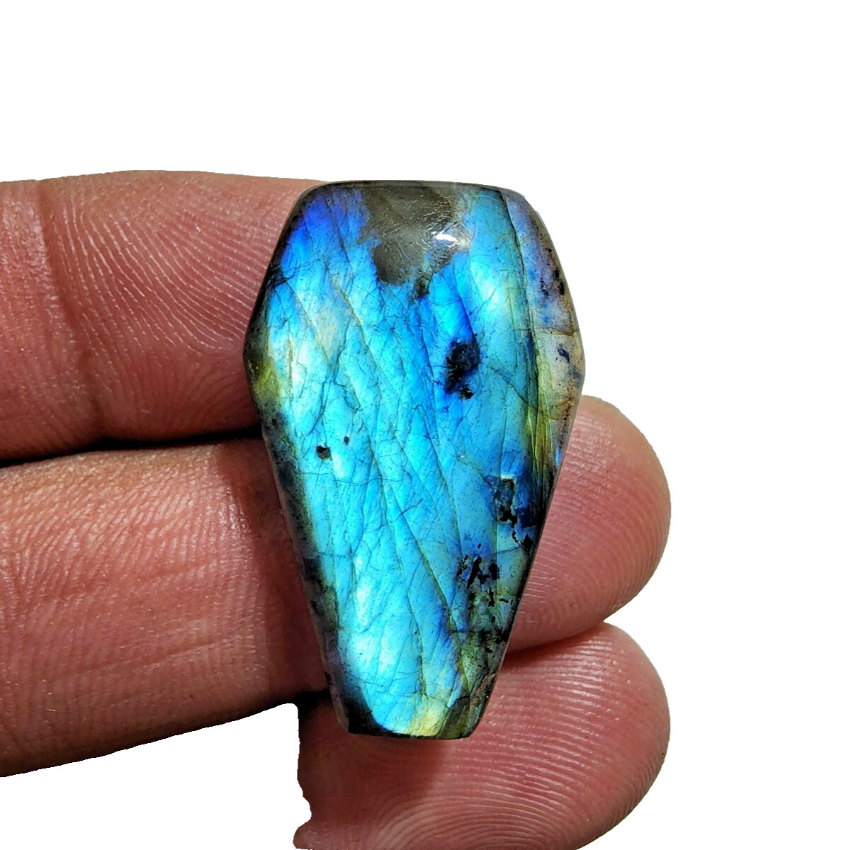 33 Crt Beautiful Blue Labradorite Cabochon Coffin Shape Gemstone Jewelry Making