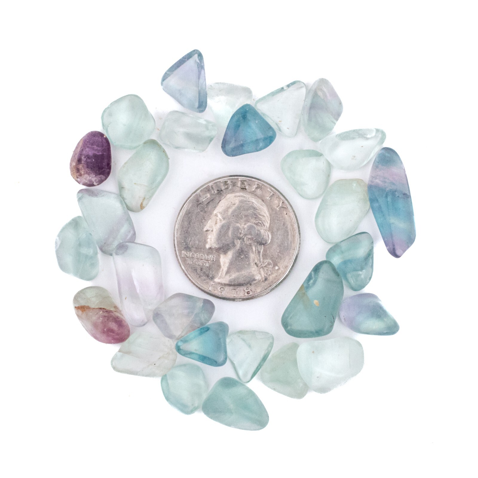 1/4 lb Extra Small Tumbled Rainbow Fluorite Gemstone Crystals Gem Chips Crafts