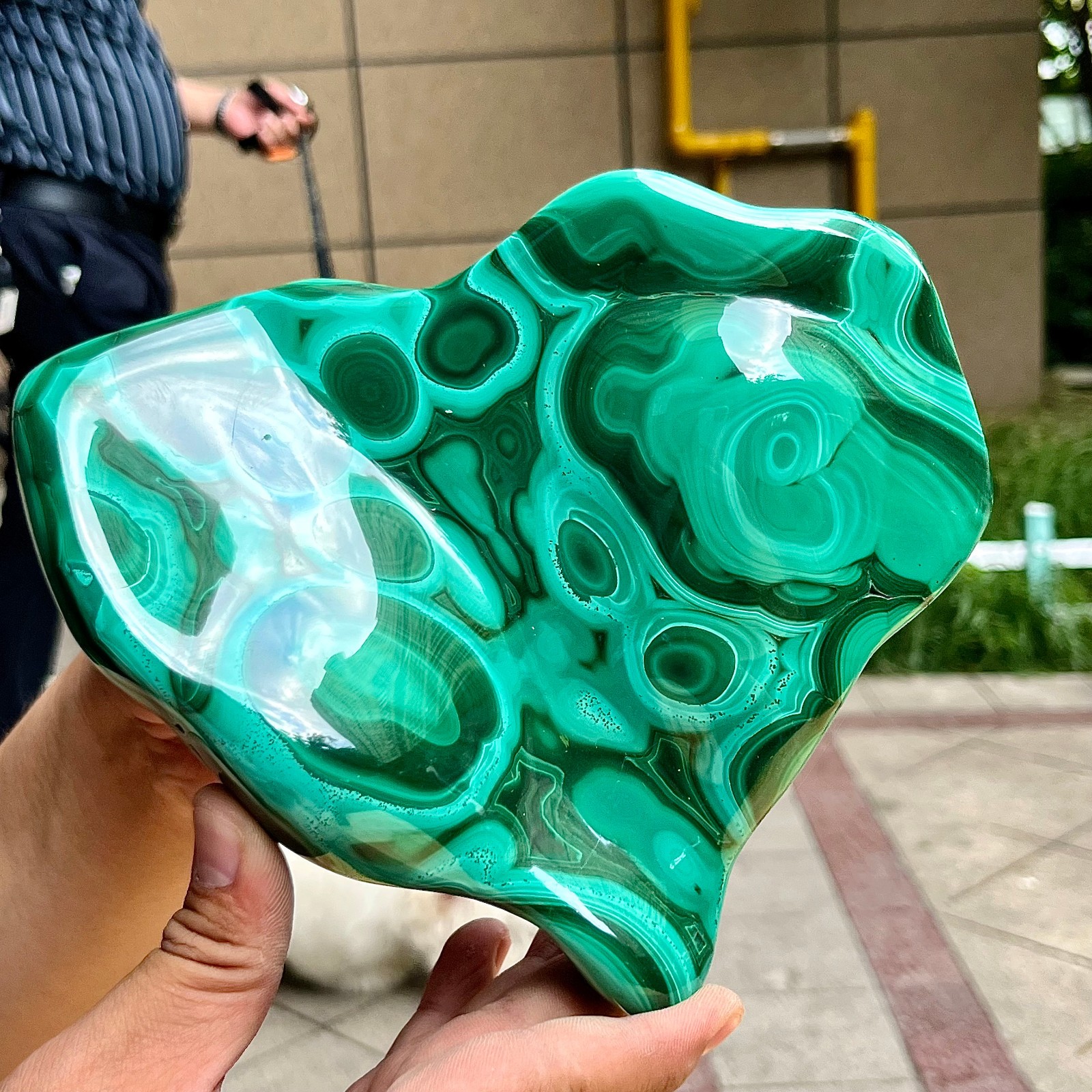 Authentic Malachite Stone Half Polish Half Raw Natural Patterns 3.4 lb