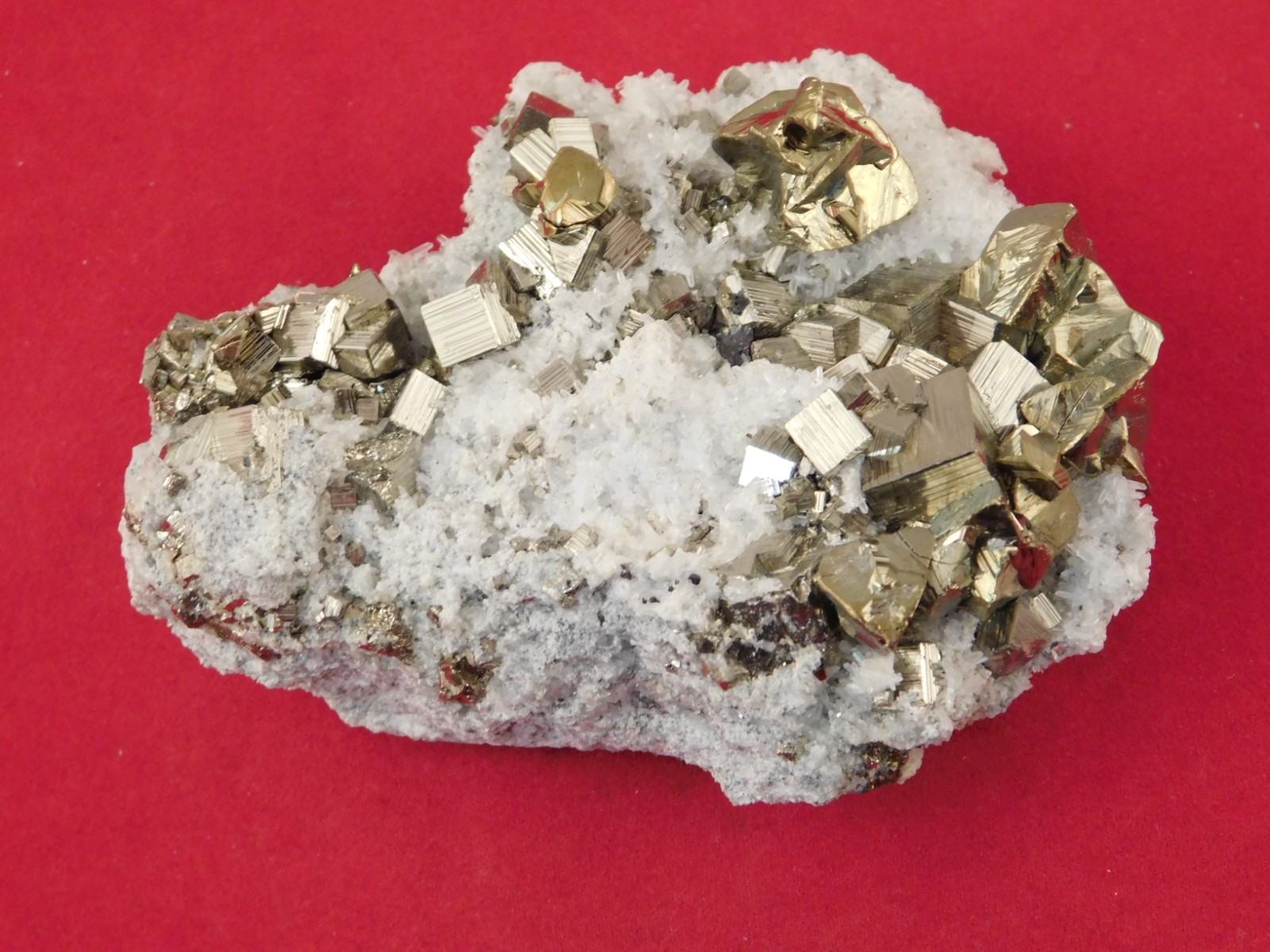 AAA PYRITE Crystal CUBE Cluster with Little QUARTZ Crystals Peru 143gr