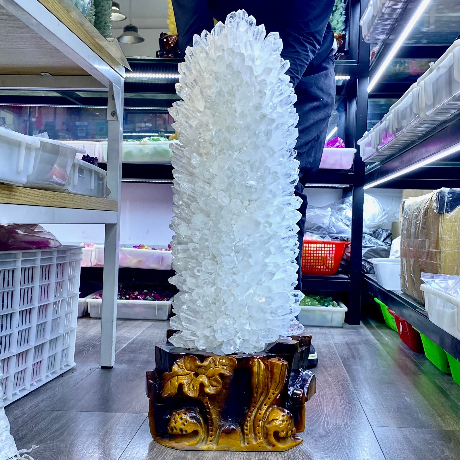 75LB New find white phantom quartz crystal cluster mineral sample